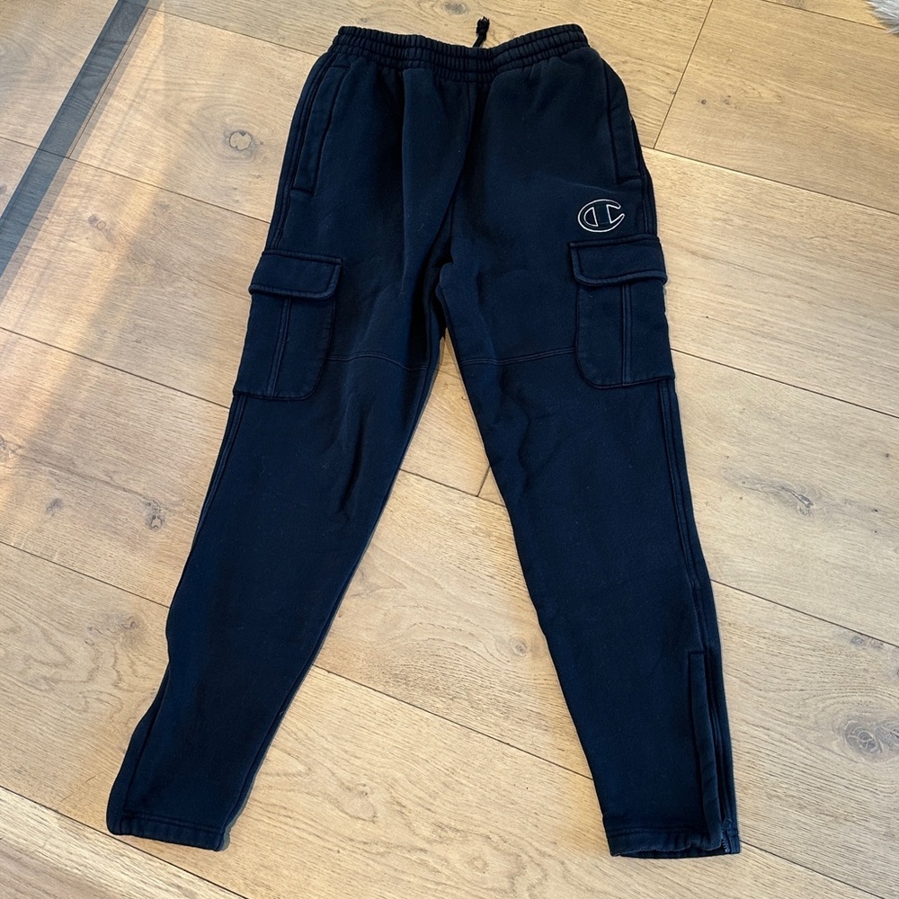 Black Champion Cargo Style Sweatpants